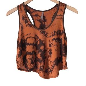 Upcycled bleach dye crop top tank top S